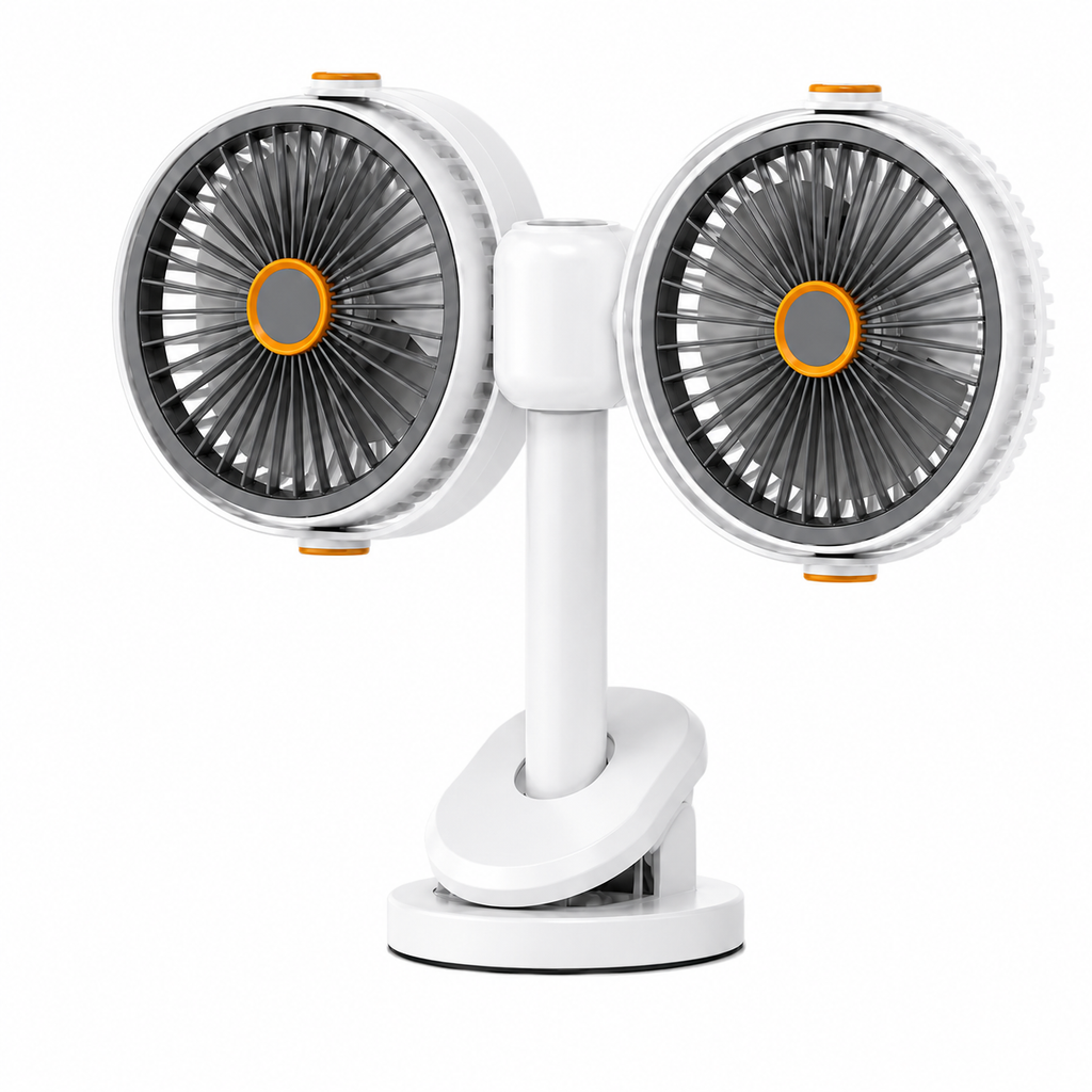 Ventilatore a Clip Doppia Testa Ricaricabile