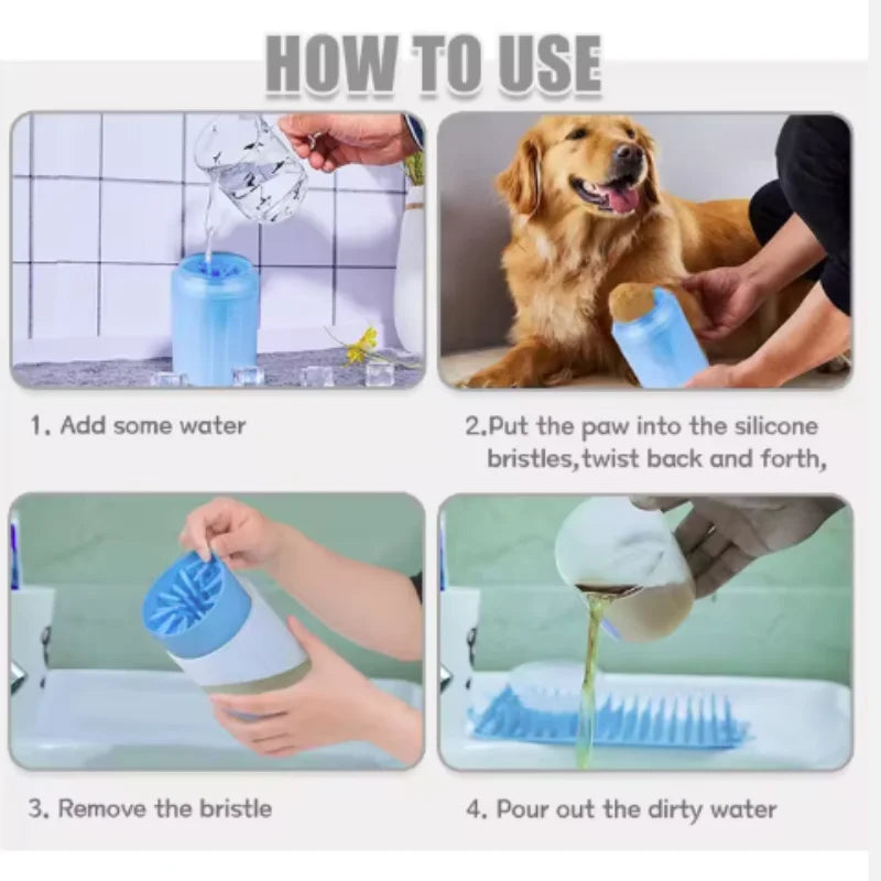 Pulitore Zampe Portatile in Silicone per Cani