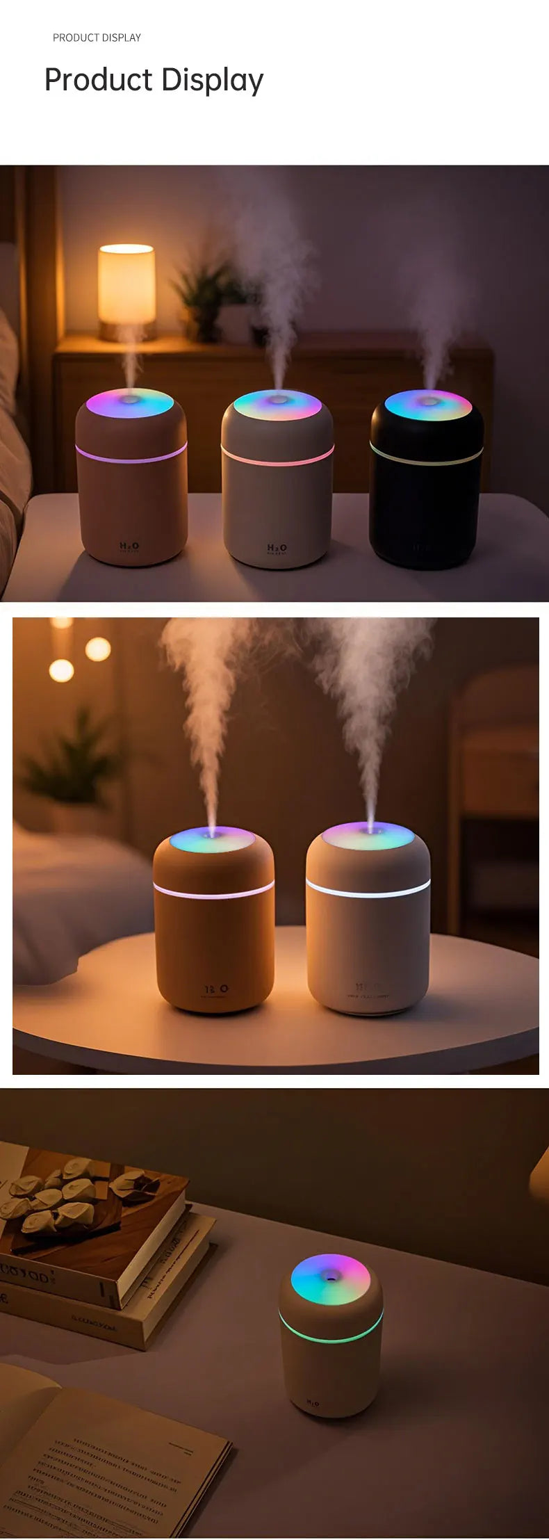 Diffusore Aromaterapia 300ml con Luce LED