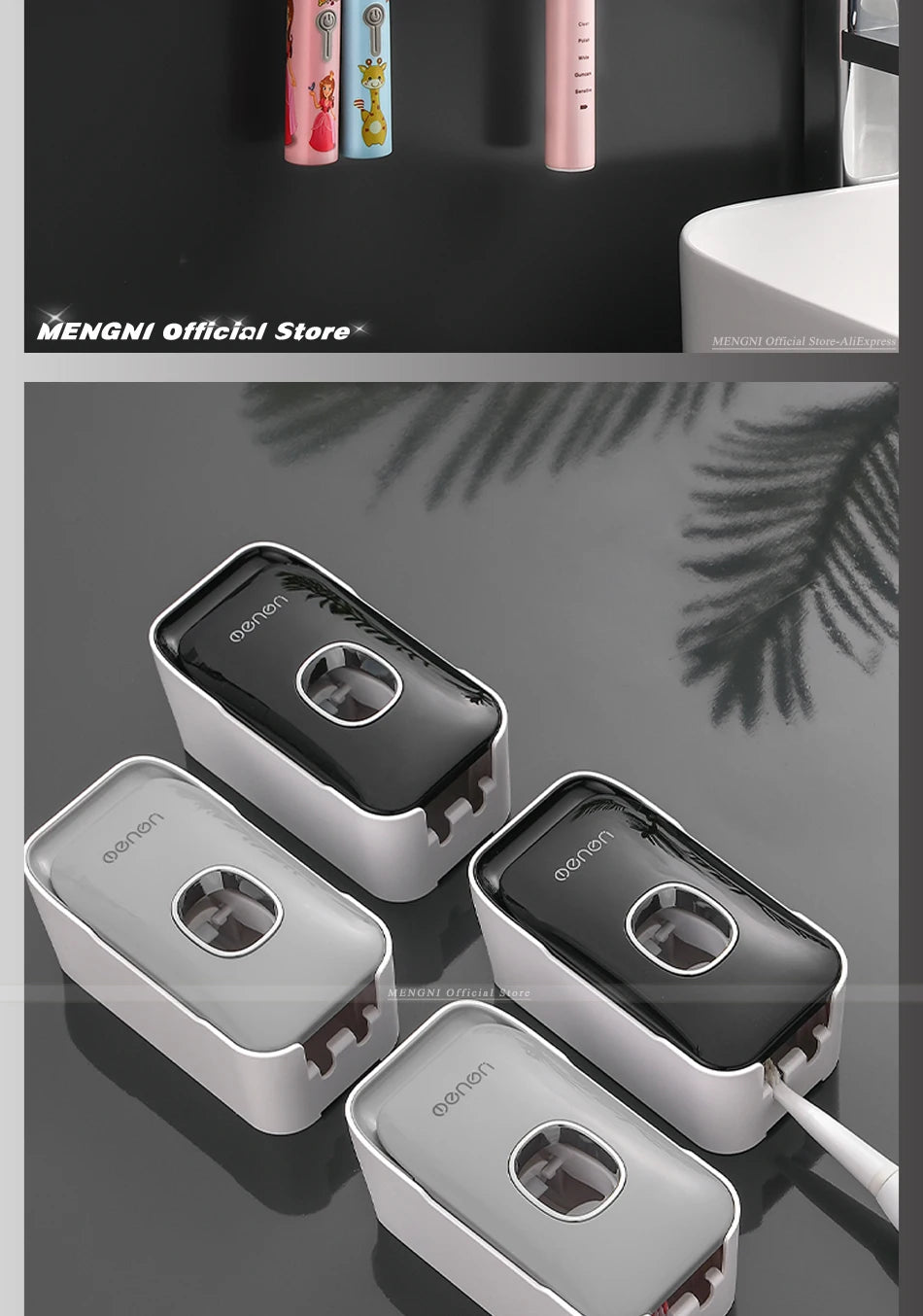 Dispenser Dentifricio Automatico con Porta Spazzolini
