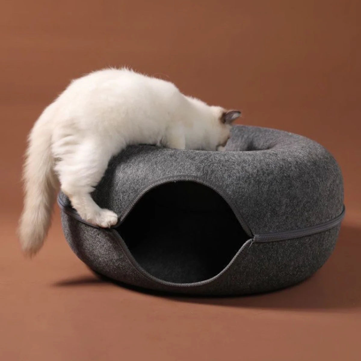 Cuccia Ciambella in Feltro 2-in-1 per Gatti
