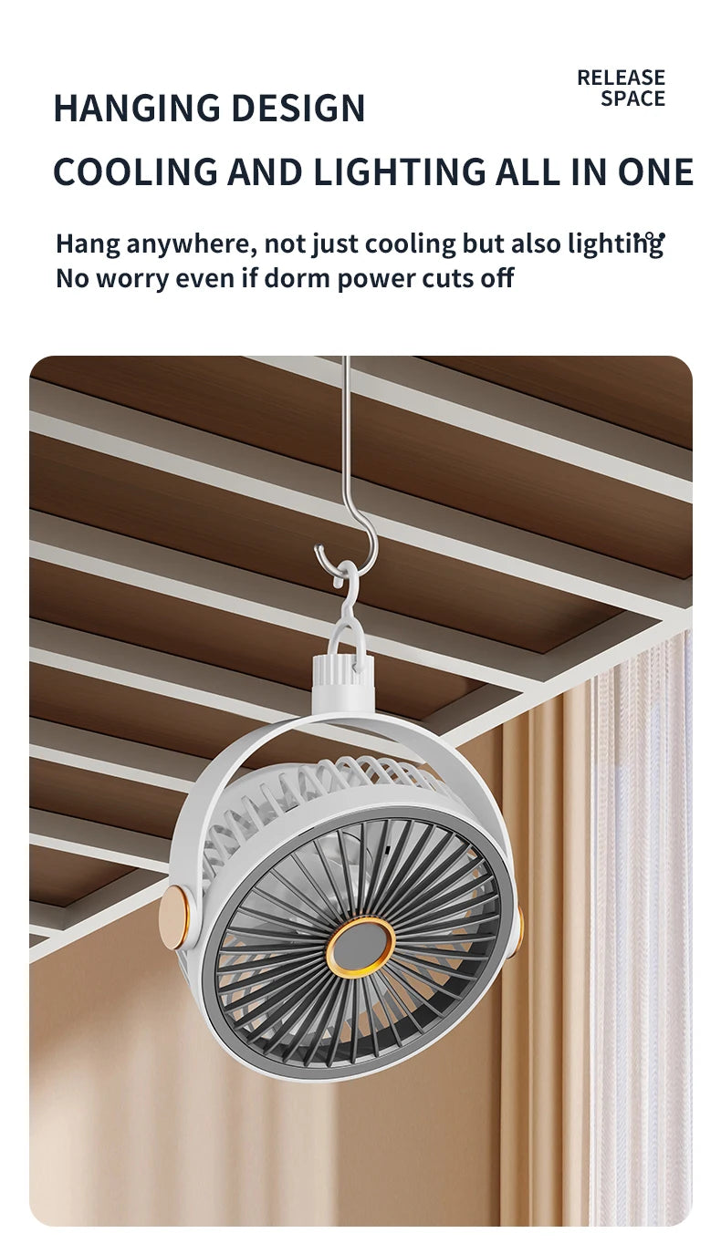 Ventilatore a Clip Doppia Testa Ricaricabile