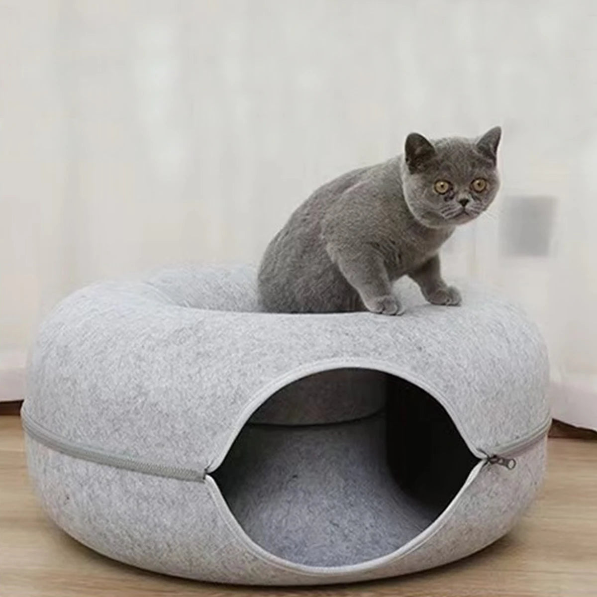 Cuccia Ciambella in Feltro 2-in-1 per Gatti