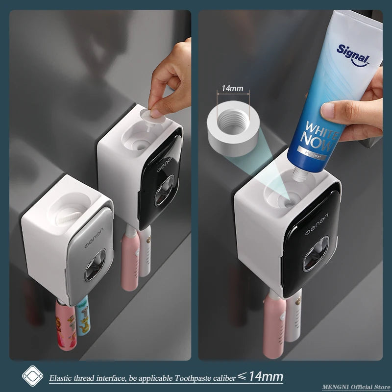 Dispenser Dentifricio Automatico con Porta Spazzolini