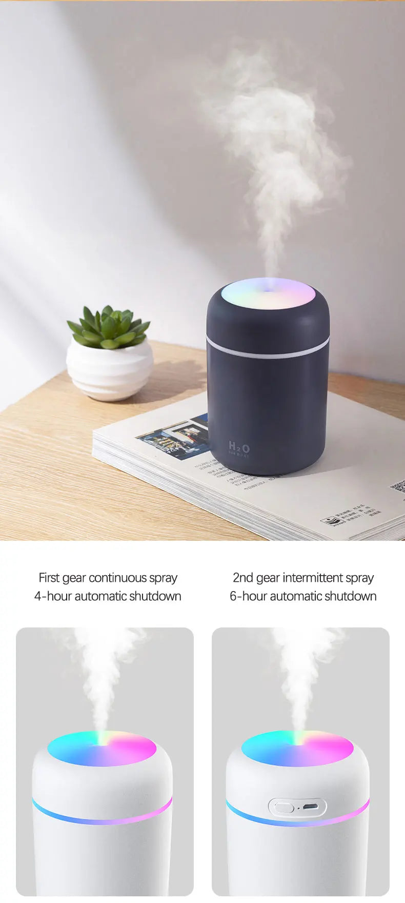 Diffusore Aromaterapia 300ml con Luce LED