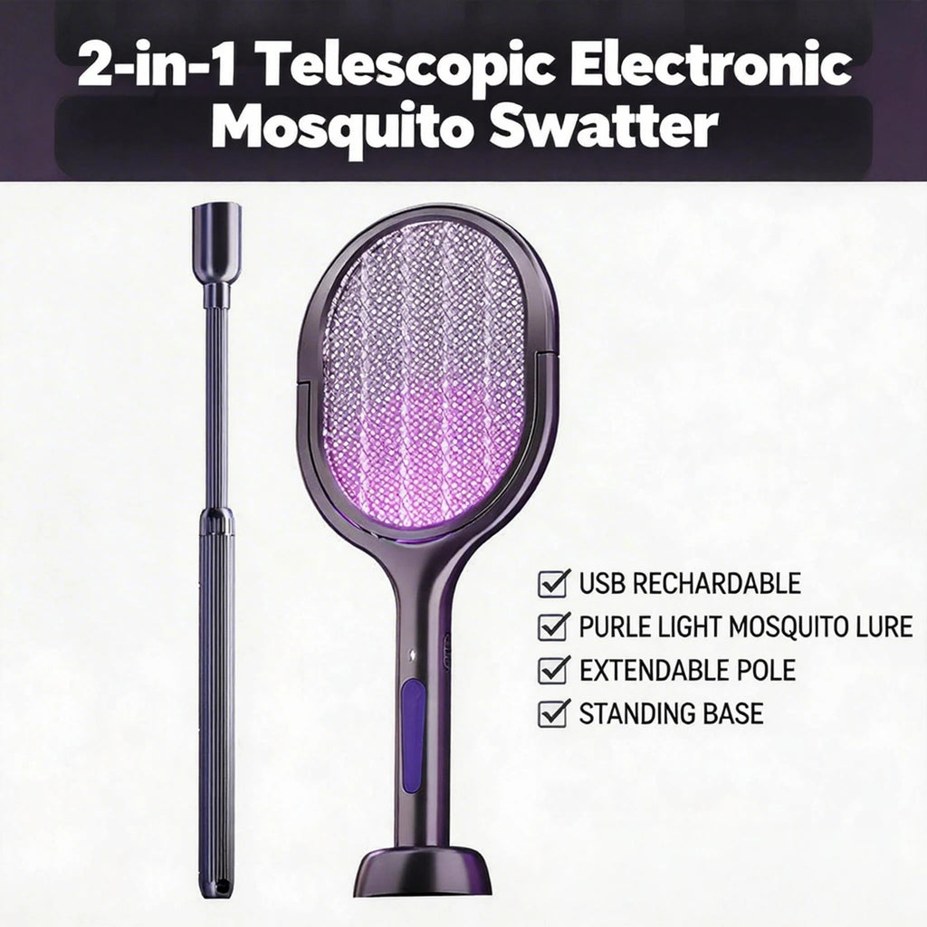 Racchetta Antizanzare 2-in-1 Pieghevole