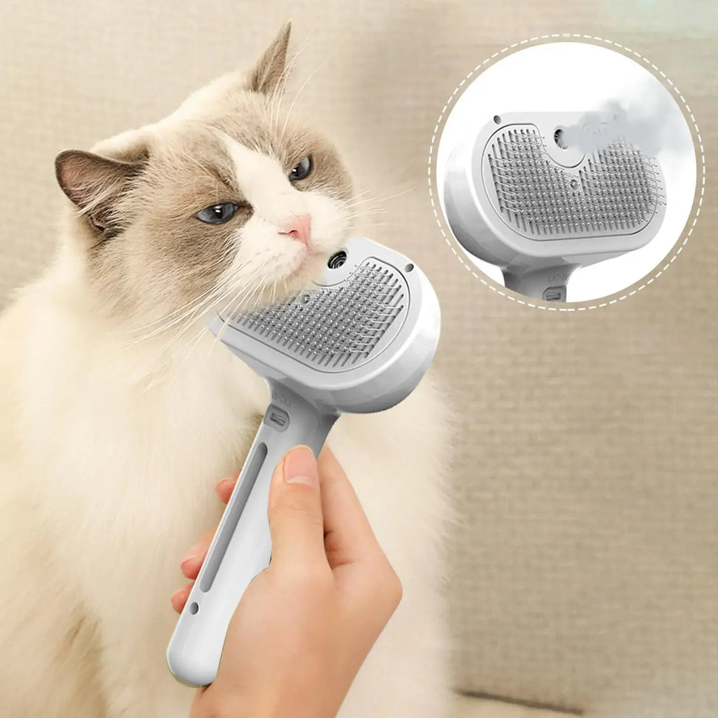Spazzola a Vapore Elettrica 3-in-1 per Cani e Gatti