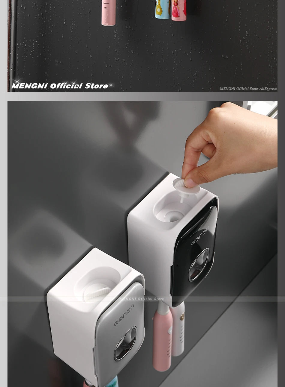 Dispenser Dentifricio Automatico con Porta Spazzolini