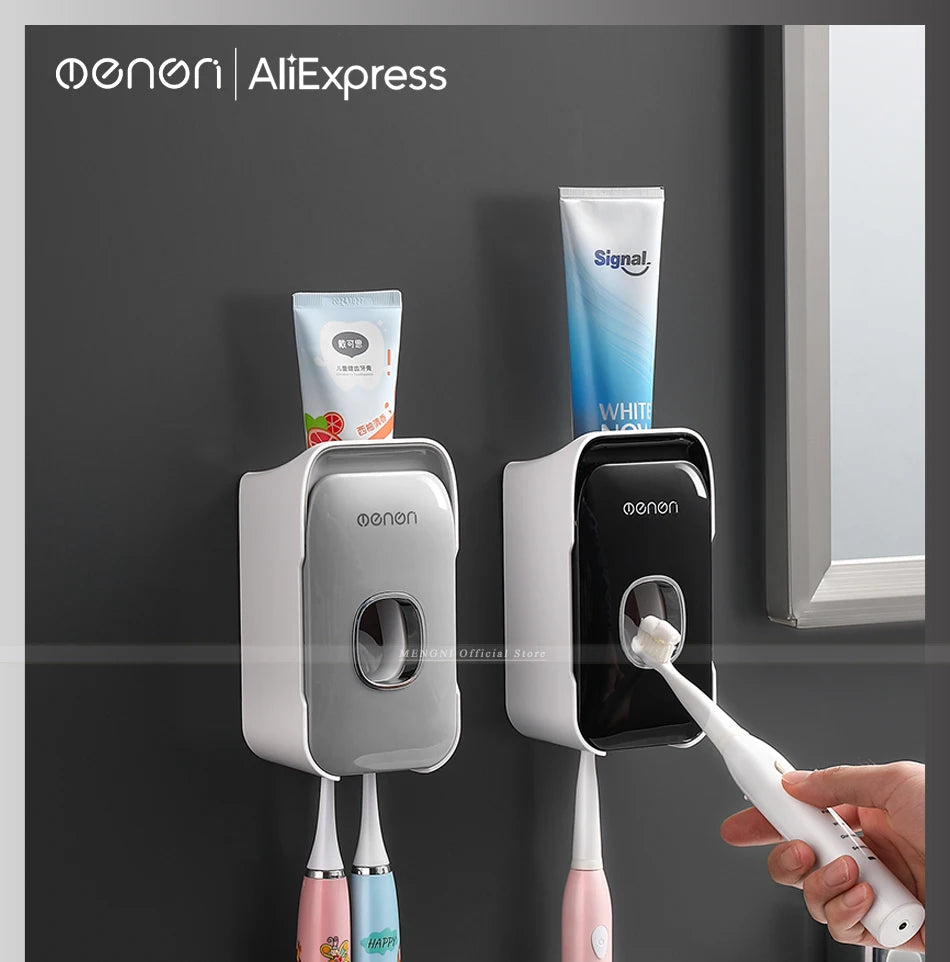 Dispenser Dentifricio Automatico con Porta Spazzolini
