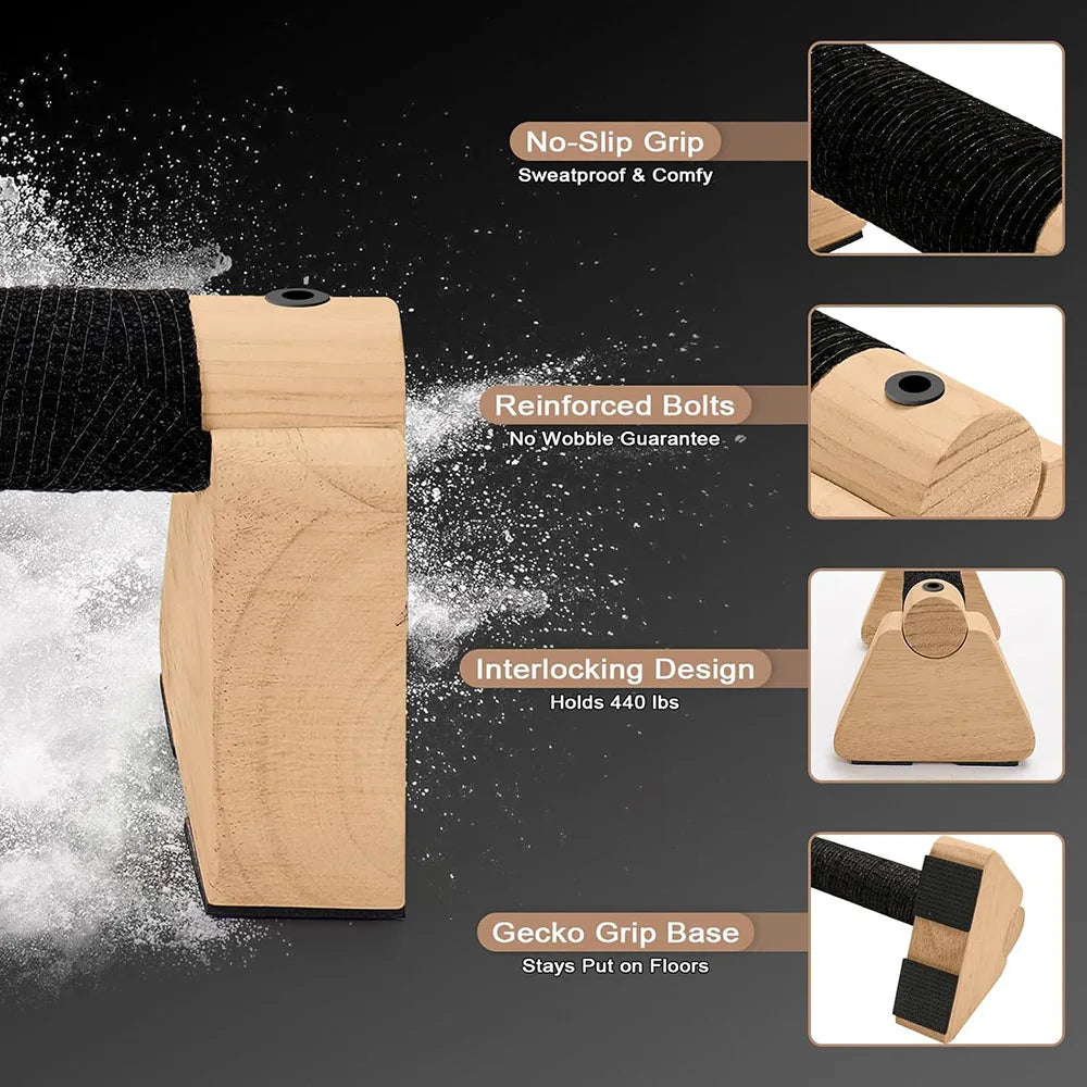 Maniglie Push-Up in Legno (Coppia)