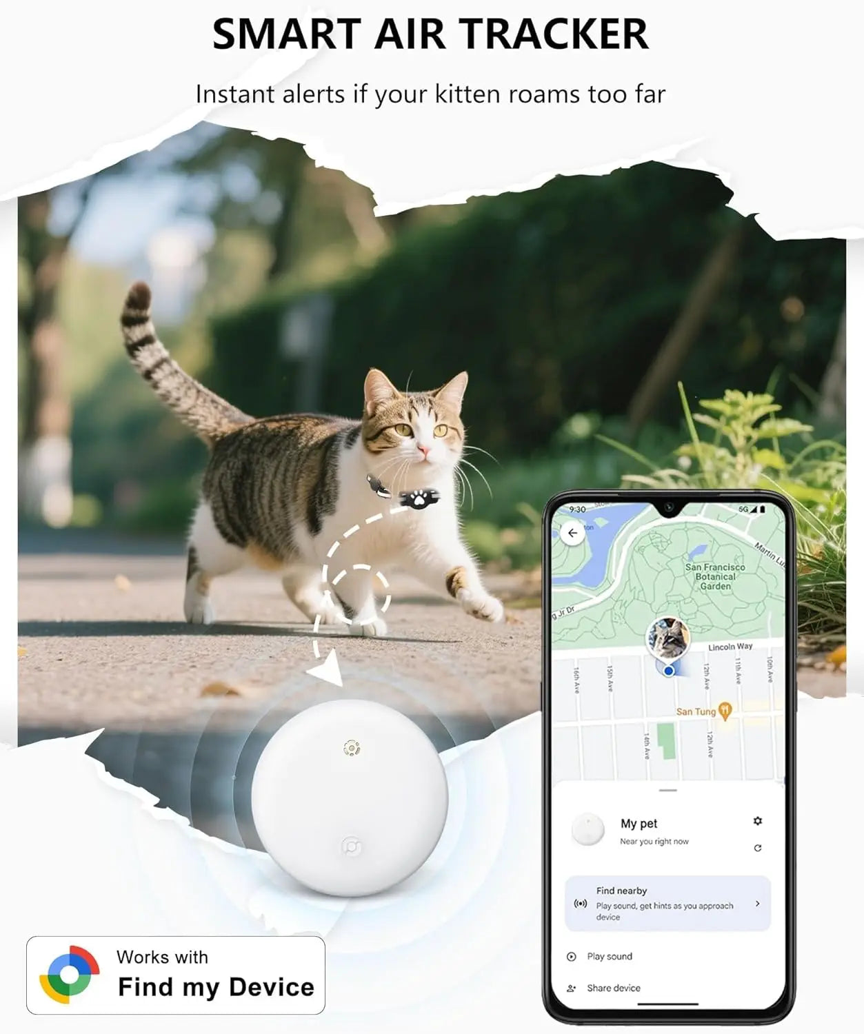 Tracker Bluetooth per Animali (Google Find My)