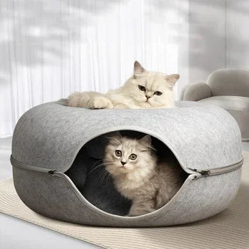 Cuccia Ciambella in Feltro 2-in-1 per Gatti